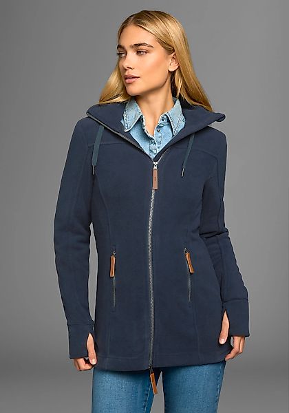 Polarino Fleecejacke, mit Kapuze, aus Fleece, atmungsaktiv, schnell trockne günstig online kaufen