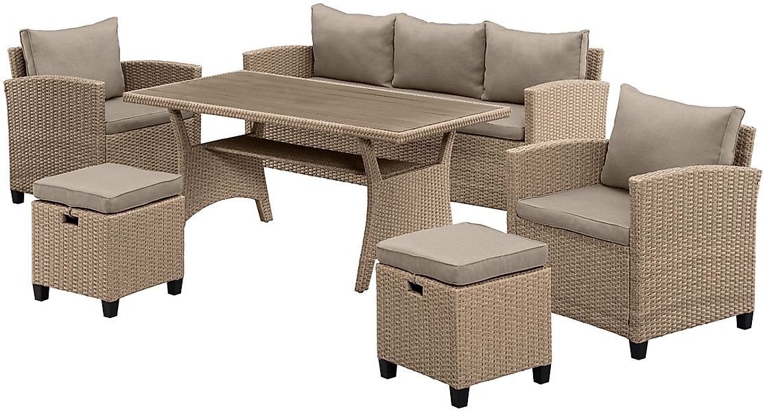 KONIFERA Gartenlounge-Set "Amsterdam", (Set, 16 tlg., 1x 3er Sofa, 1x 2 Ses günstig online kaufen