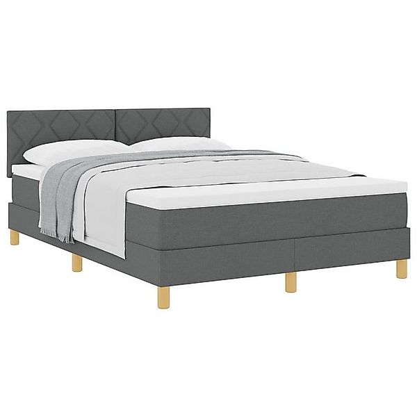 vidaXL Bett Boxspringbett mit Matratze Dunkelgrau 140x200 cm Stoff (1-tlg) günstig online kaufen