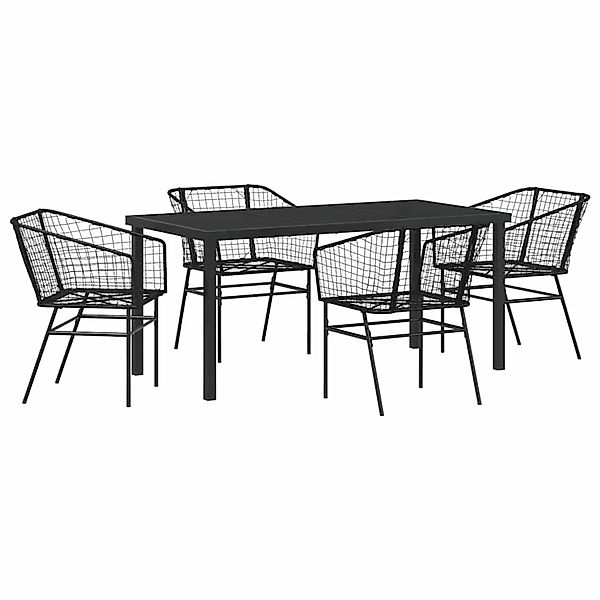 vidaXL Garten Essgruppe 5-Tlg Schwarz Poly Rattan 3380893 günstig online kaufen