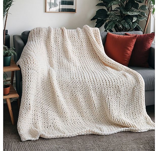 Wohndecke Webdecke LIAN - 140 x 200 cm, HOME DELUXE, Grobstrick-Decke, Stri günstig online kaufen