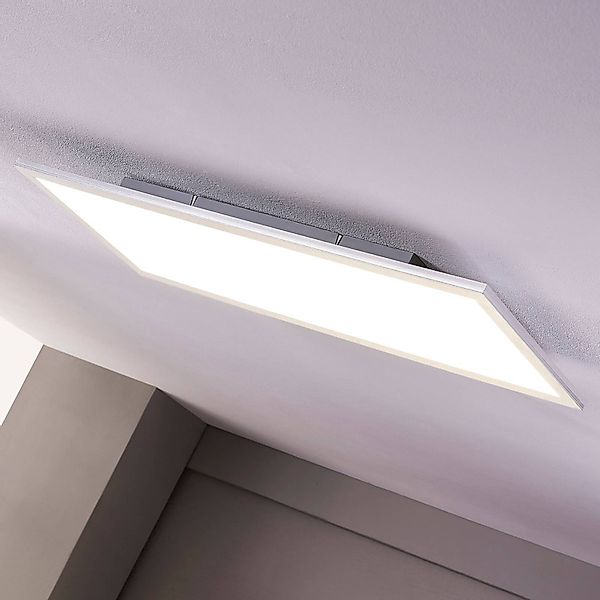 Lindby LED-Panel Livel, 4000K, 120cm x 30cm, silber, Metall günstig online kaufen