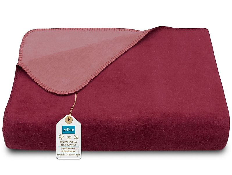 Wohndecke, ZOLLNER, 150 x 200 cm, 60% Baumwolle, 40% Polyacryl, Wendeoptik günstig online kaufen