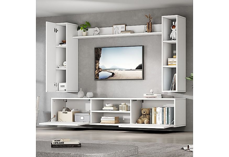 STILVORA Wohnzimmer-Set mit Wandregal&Lowboard,Kastenmöbel-Set Vitrinen mit günstig online kaufen