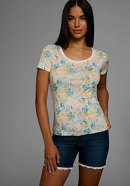 KangaROOS Kurzarmshirt, mit geblümten Allover-Print günstig online kaufen