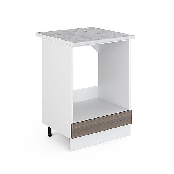 Vicco Herdumbauschrank R-Line Herdschrank Grau/Weiß 60 cm AP Marmor günstig online kaufen