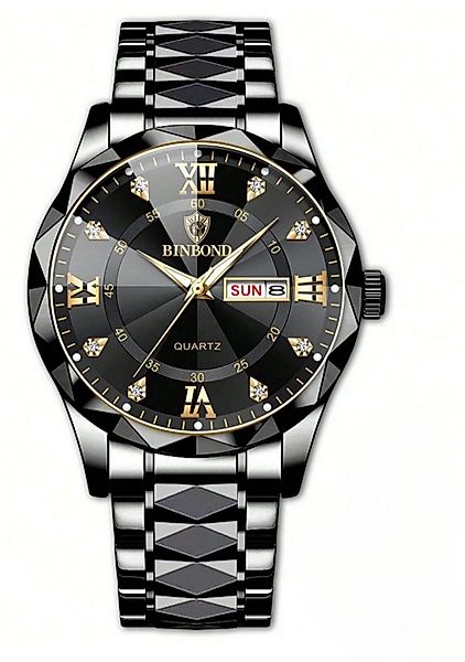 BinBond Quarzuhr Multifunktionsuhr Armbanduhr Chronograph Herrenuhr günstig online kaufen