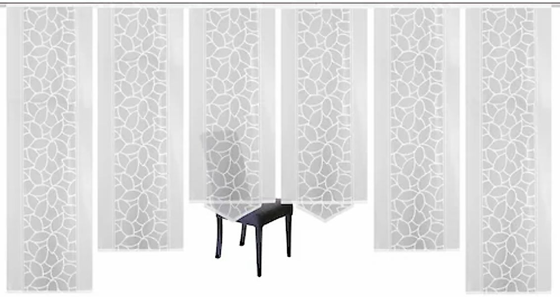 HOME WOHNIDEEN Schiebegardine »JENNA«, (6 St.), Schiebevorhang Jacquard Set günstig online kaufen