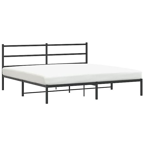 vidaXL Bettgestell, Bettrahmen mit Kopfteil Metall Schwarz 183x213 cm günstig online kaufen