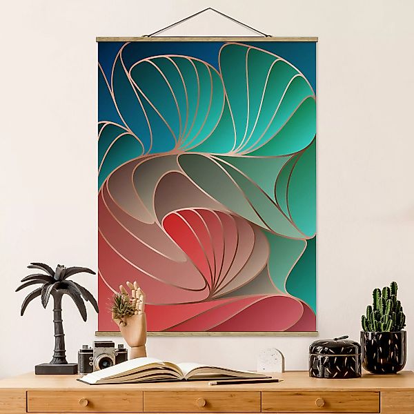 Stoffbild mit Posterleisten Farbenfrohes Art Deco günstig online kaufen