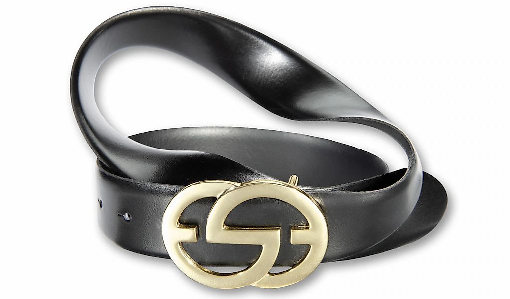 Silbergift Ledergürtel "Ledergürtel im Klassiklook mit Goldschließe" günstig online kaufen