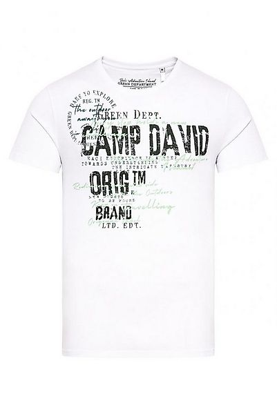 CAMP DAVID T-Shirt mit Used- und Puffprint-Details opticwhite günstig online kaufen