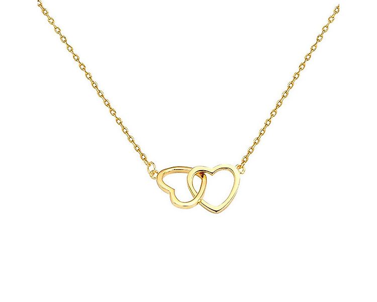 KARMA Kette mit Anhänger Halskette Herzen Gold vergoldet Damen Kette Edelst günstig online kaufen