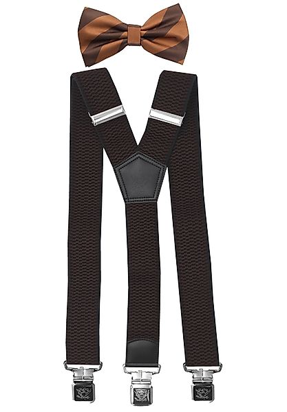 Fabio Farini Hosenträger mit passender Fliege als Set 4cm Y-Form für Herren günstig online kaufen