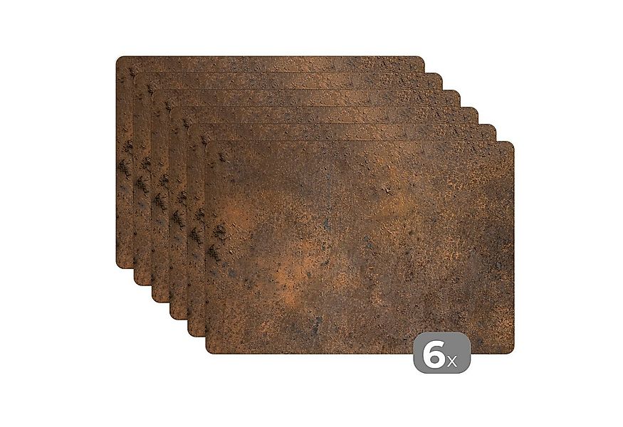 MuchoWow Platzset Rostdruck - Eisen - Braun, (6-St), Platzsets, Tischset, A günstig online kaufen