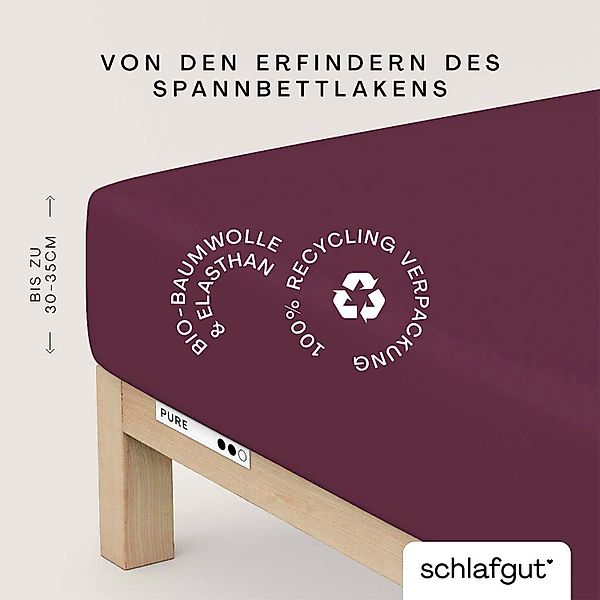 Schlafgut Spannbettlaken PURE Bio-Baumwolle mit Elasthan, günstig online kaufen