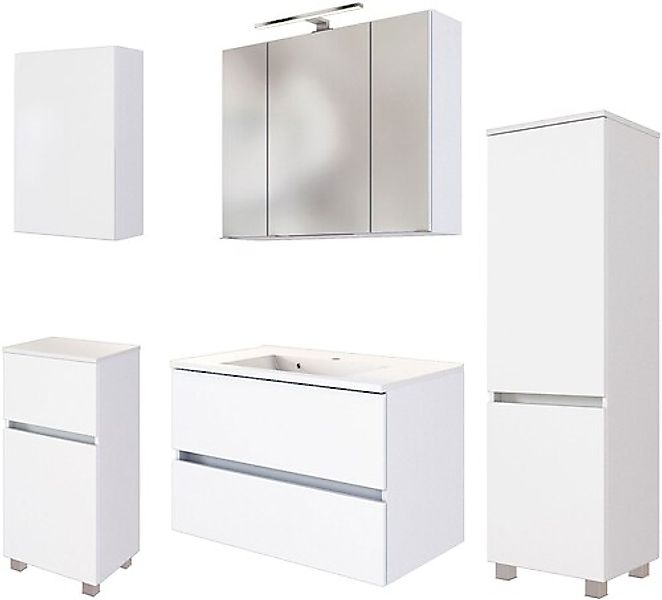welltime Badmöbel-Set »Welltime Möbel Baabe Waschtisch-Set 3tlg. oder 5tlg. günstig online kaufen