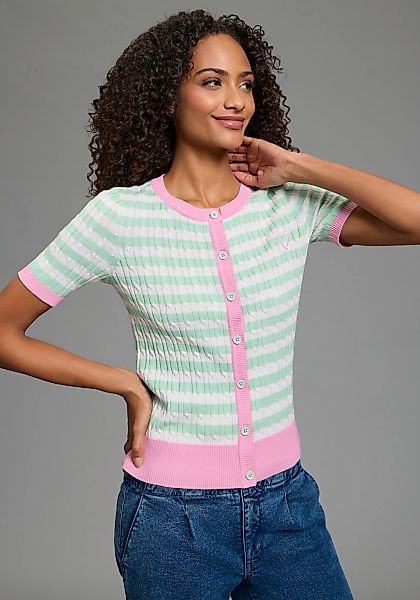 KangaROOS Strickjacke Feinstrickjacke, mit Knopfleiste, mit Halbarm günstig online kaufen