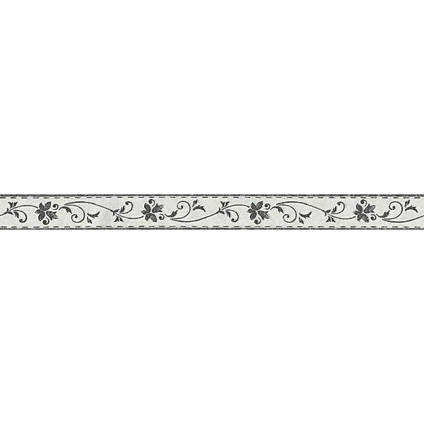 Bricoflor Tapete Französische Lilie Blumen Tapetenbordüre in Schwarz Weiß I günstig online kaufen