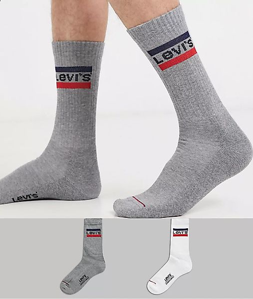 Levi's – 2er-Pack Socken mit Logo im Retro-Look-Mehrfarbig günstig online kaufen
