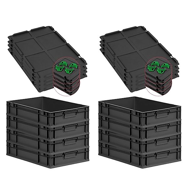 PROREGAL SuperSparSet 8x Eurobox Nextgen Grip Mit Auflagedeckel Und Grünen günstig online kaufen