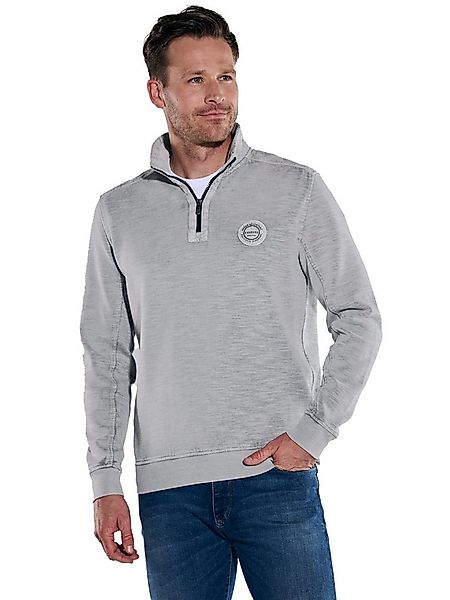 Engbers Sweatshirt Herren Sweatshirt mit Troyerkragen, Hellgrau günstig online kaufen