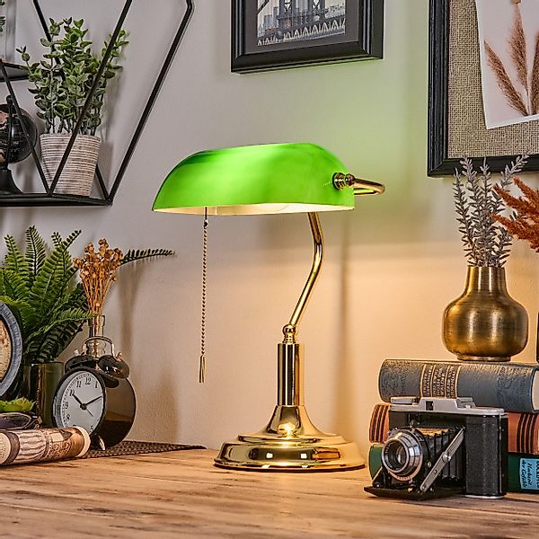 hofstein Tischleuchte Tischlampe aus Metall/Glas in günstig online kaufen