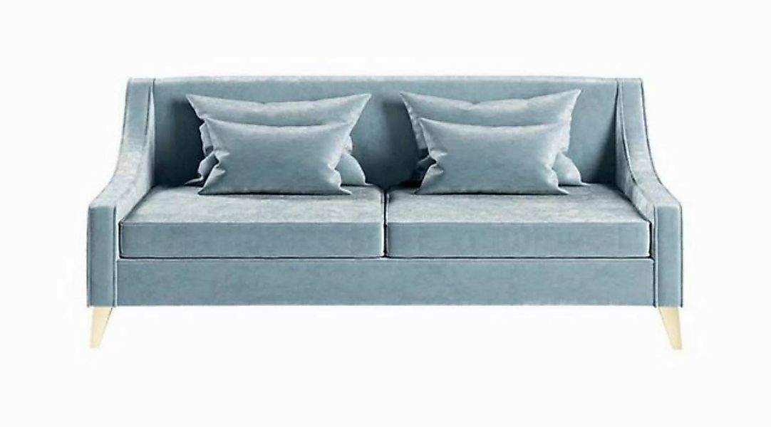 Xlmoebel 3-Sitzer Dreier-Samtsofa in modernem Luxus-Stil aus blauem Polyest günstig online kaufen