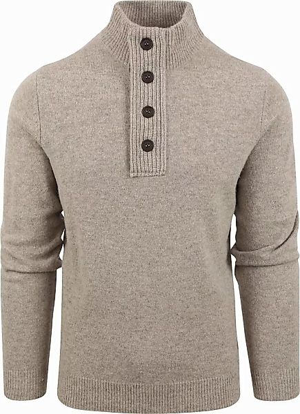 Barbour Mocker Pullover Merino Wolle Greige - Größe L günstig online kaufen