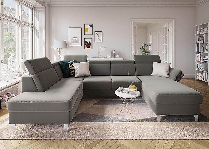 sit&more "Vincenzo U-Form" inklusive Kopfteilverstellung, wahlweise mit Bet günstig online kaufen