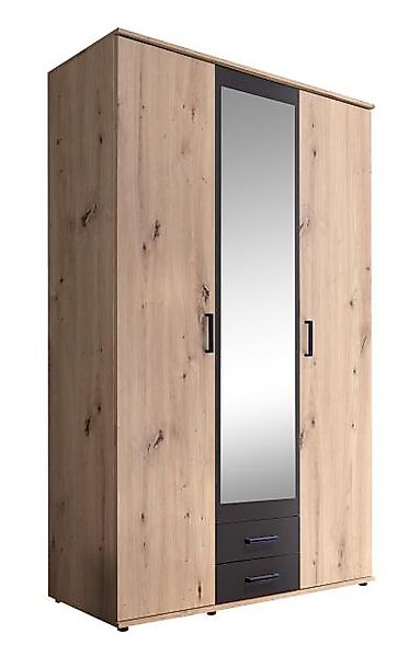 Schrank mit Spiegel und Schubladen 120 cm breit CHICAGO Artisan Eiche / Ant günstig online kaufen