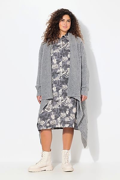 Ulla Popken Cardigan Strickjacke Zipfelsaum A-Linie günstig online kaufen