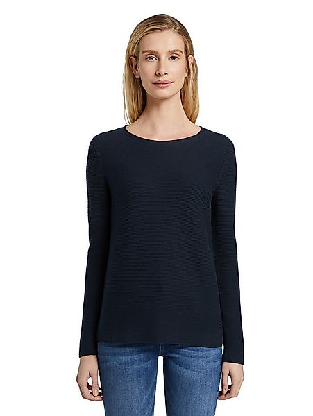 TOM TAILOR Rundhalspullover Regular aus Rippstrick günstig online kaufen
