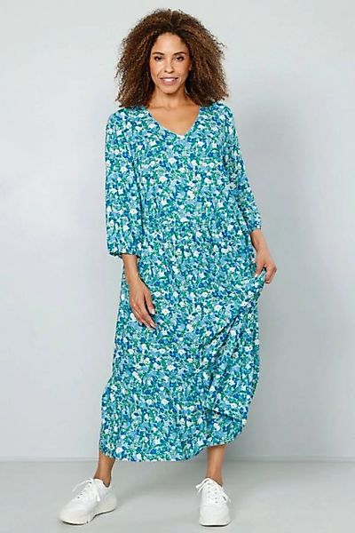 MIAMODA Sommerkleid Kleid Alloverdruck V-Ausschnitt weiter Saum günstig online kaufen