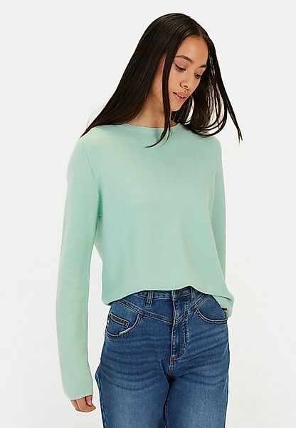 camel active Strickpullover aus reiner Baumwolle Langarm Rundhals Markenlab günstig online kaufen