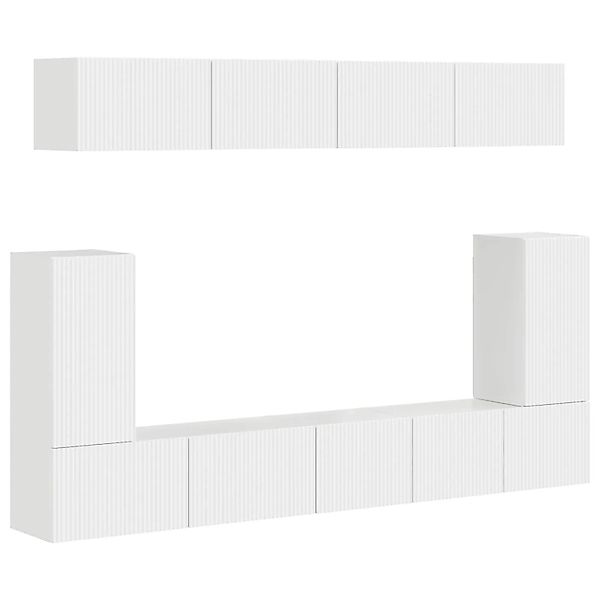 vidaXL TV-Schrankset Wandmontiert 5-Tlg Hochglanz Weiß Holzwerkstoff 340909 günstig online kaufen