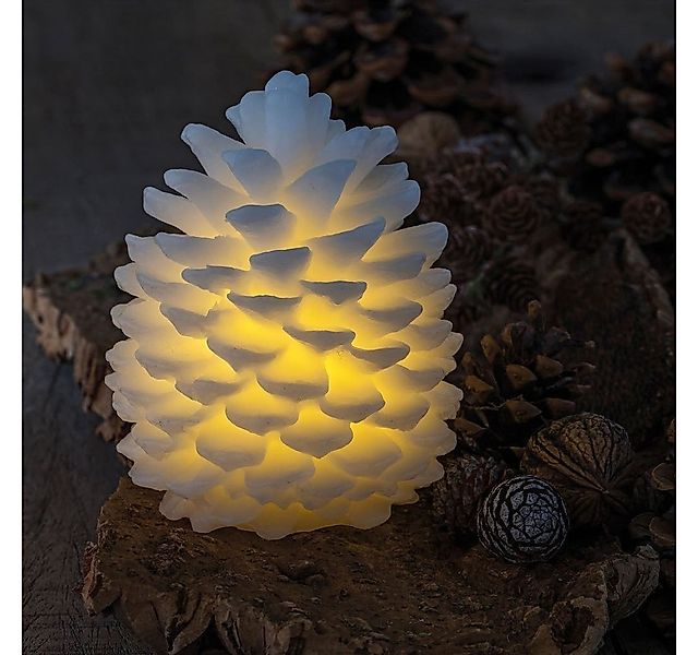 Sirius Home A/S Weihnachtsfigur Tannenzapfen Echtwachs Clara 14cm weiß günstig online kaufen