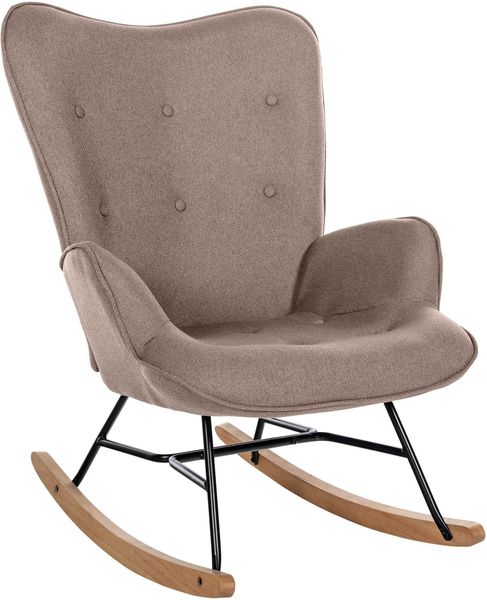 CLP Schaukelstuhl Sanka Stoff, mit Holzkufen günstig online kaufen