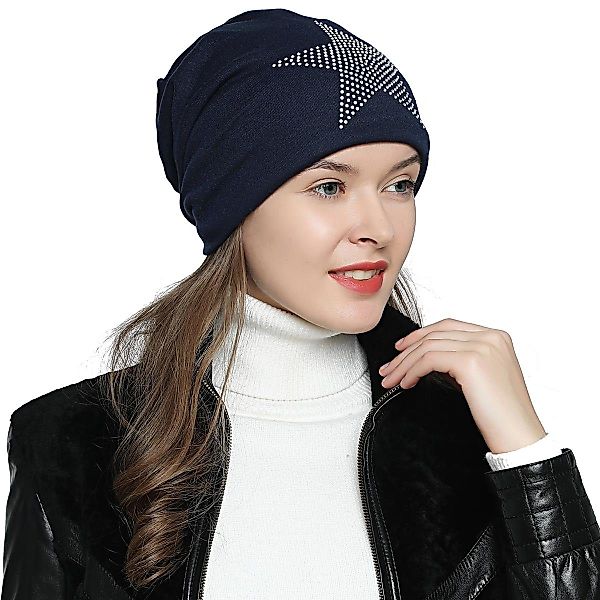 DonDon Beanie Damen Slouch mit Print günstig online kaufen