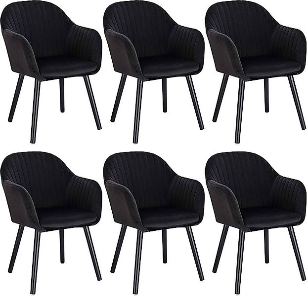 Woltu Esszimmerstuhl (6 St), Esszimmerstühle mit Armlehne Samt Massivholz günstig online kaufen