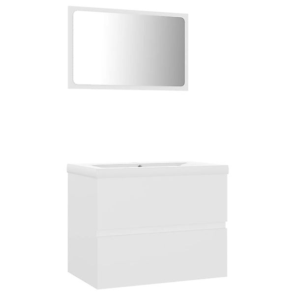 vidaXL Badezimmer-Set Badmöbel-Set Weiß Holzwerkstoff, (1-St) günstig online kaufen