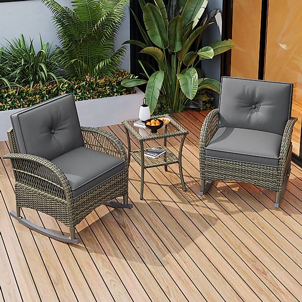 Flieks Balkonset, Outdoor Rattan Gartensofa Balkonset günstig online kaufen