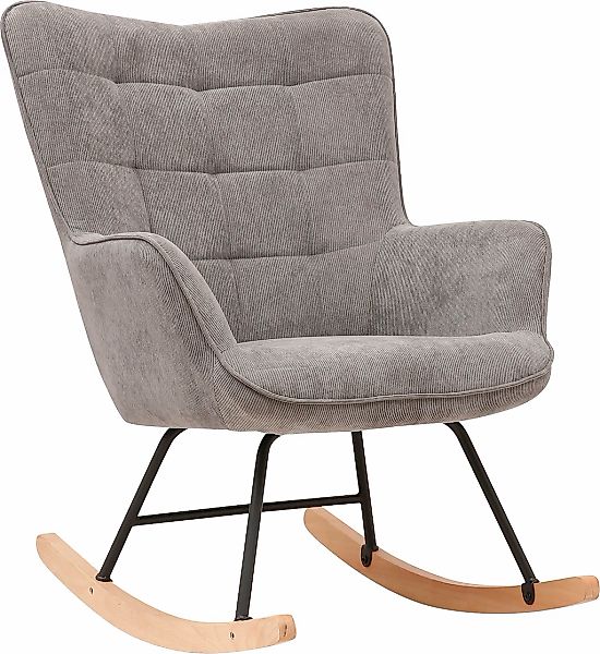 byLIVING Schaukelstuhl "Richie" () 1 Stk. moderne Metallbeine mit Holzkufe, günstig online kaufen