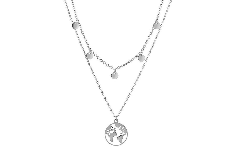 Kim Johanson Schmuckset Plättchen & Weltkarte, 2 x Ketten Set günstig online kaufen