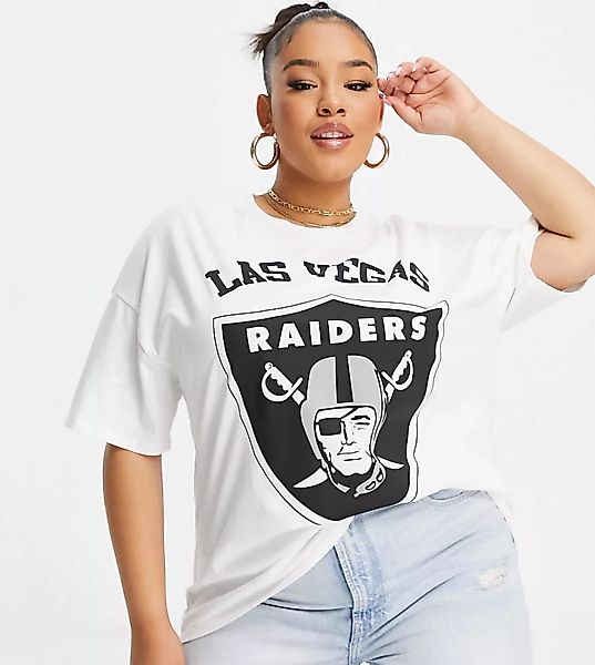 ASOS DESIGN Curve – Kurzärmliges Oversize-T-Shirt mit Las-Vegas-Raiders-NFL günstig online kaufen