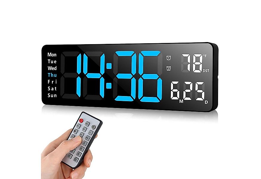 MODFU Wanduhr 13 Zoll LED Digitale Wand Uhr Küchenuhr Digitaluhr Tischuhr W günstig online kaufen