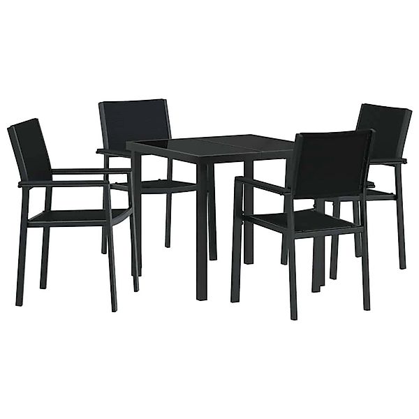 vidaXL Garten Essgruppe 5-Tlg Schwarz Poly Rattan 3379150 günstig online kaufen