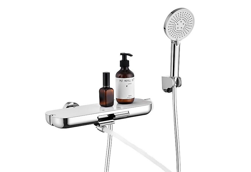 HOMELODY Brausegarnitur Badewannenarmatur mit Ablage 370 mm und 3-Funktions günstig online kaufen