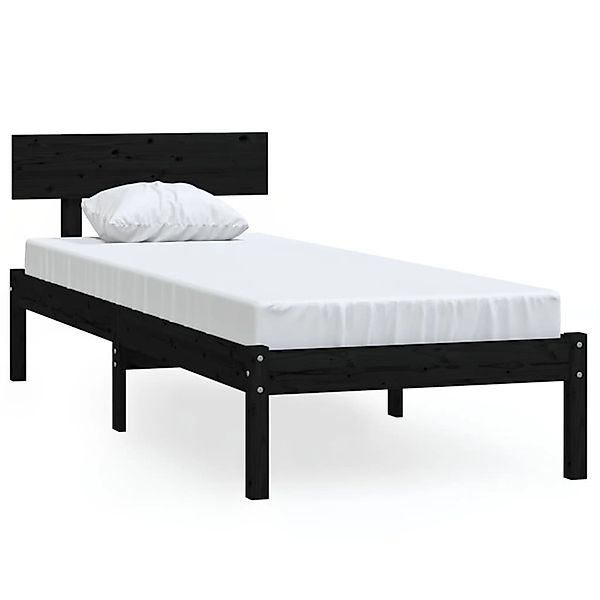 vidaXL Bett Massivholzbett ohne Matratze Schwarz günstig online kaufen