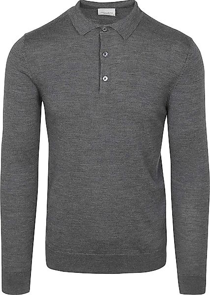 Profuomo Longsleeve Poloshirt Merinowolle Anthrazit - Größe S günstig online kaufen